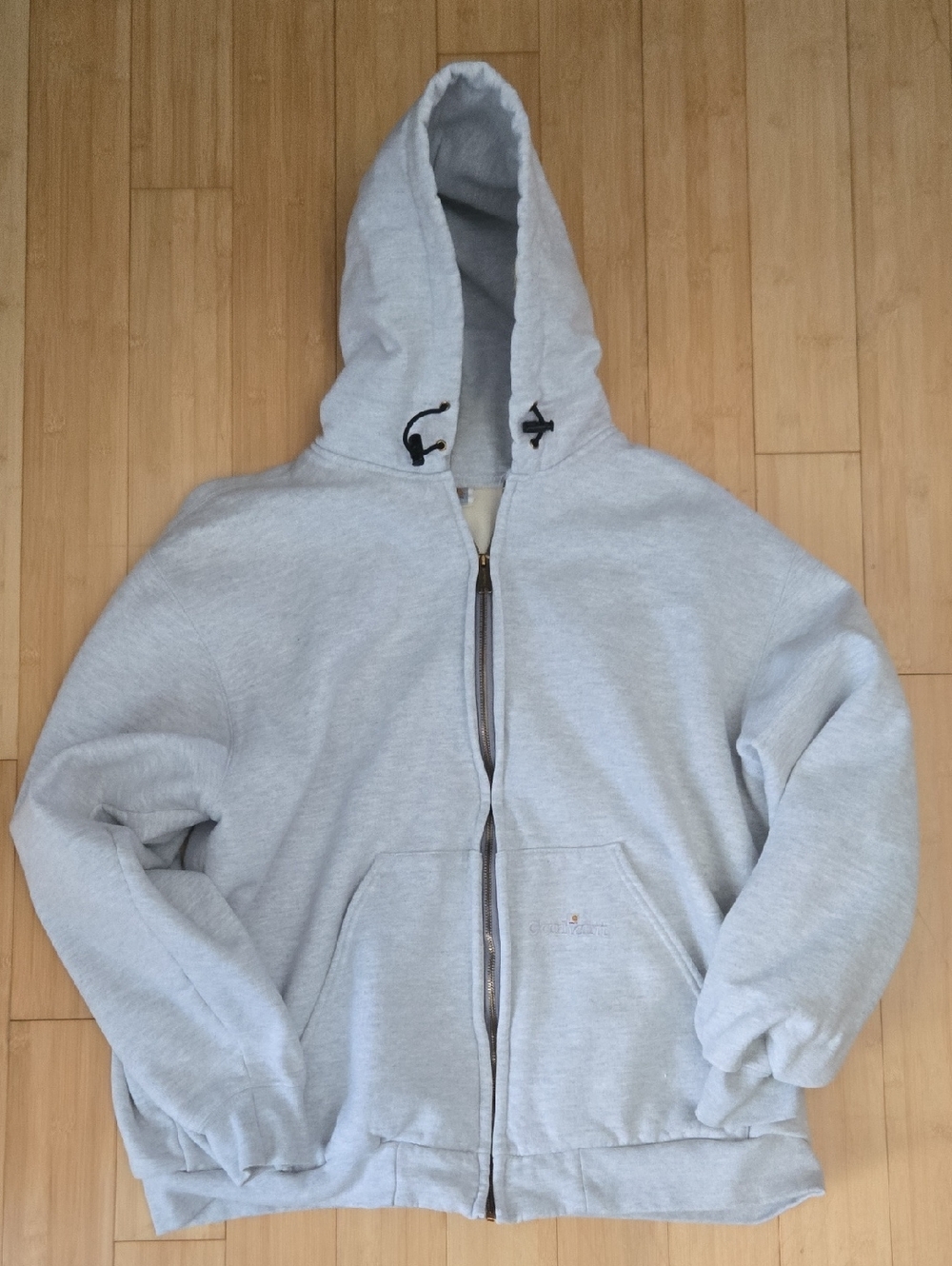 Vintage Carhartt Jacket 2XL Thermal Lined Full Zip Hoodie Sweatshirt Gray